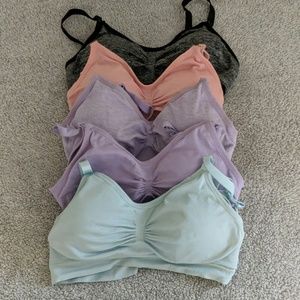 5 pack pastel color nursing bras